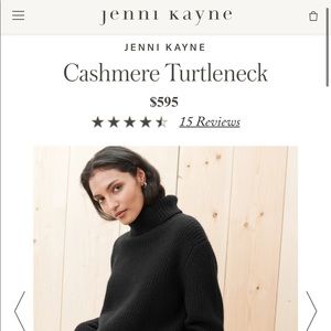 Jenni Kayne NWT Black M Cashmere Turtleneck